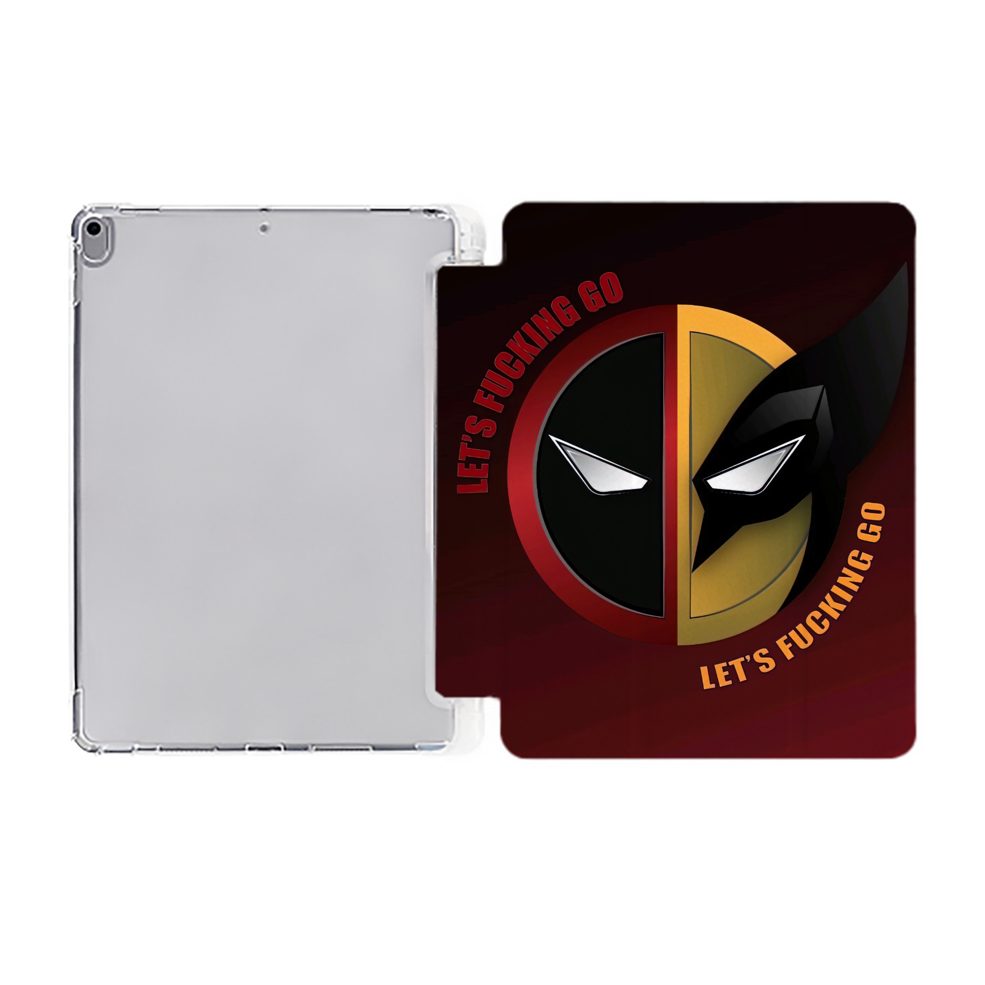 （画像用） Deadpool デッドプール IPad ケース ペン収納付き 三つ折りスタンド PUレザー×シリコン 対応機種9.5/10.5/10.9インチ